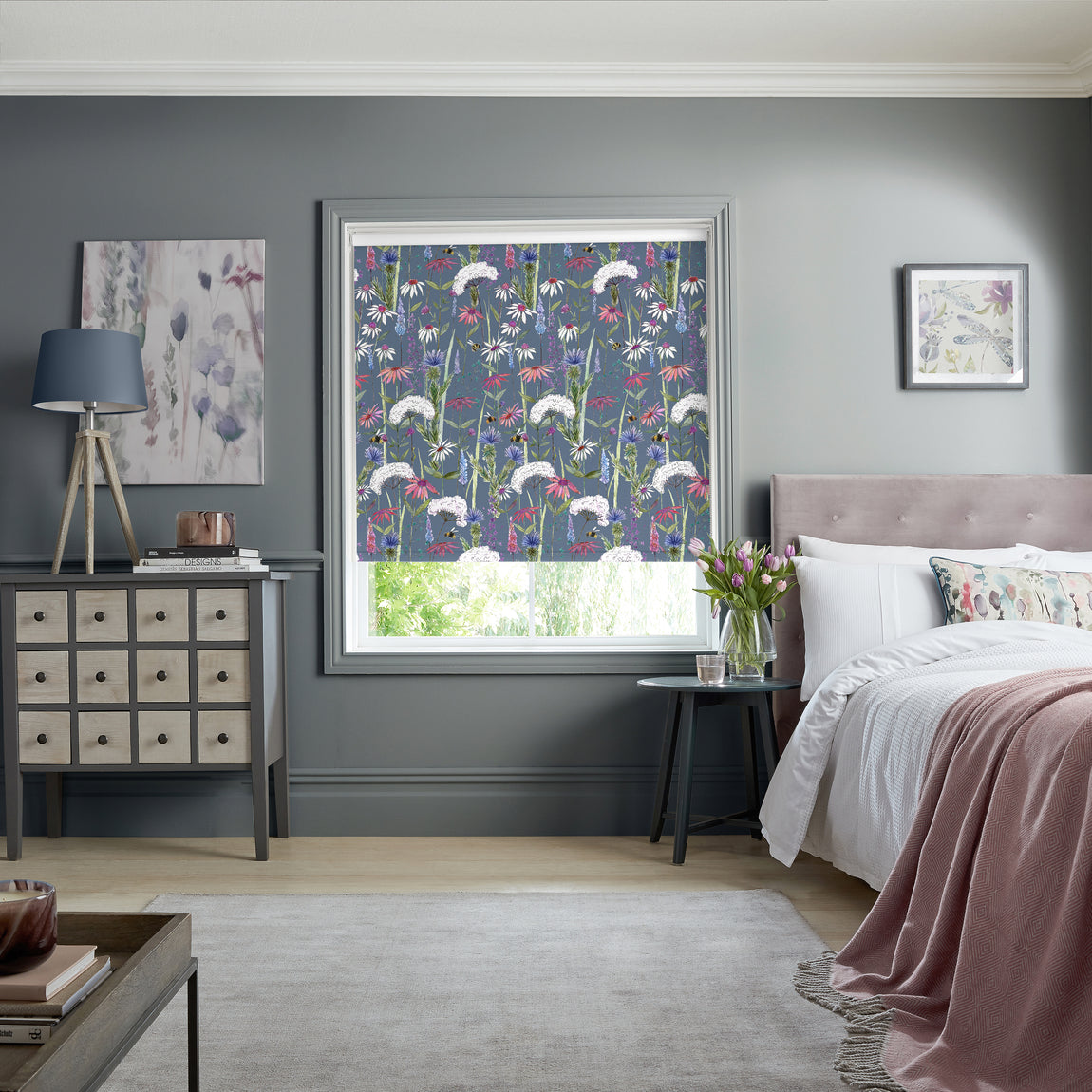Voyage Hermione Made to Measure Blackout Roller Blind Indigo