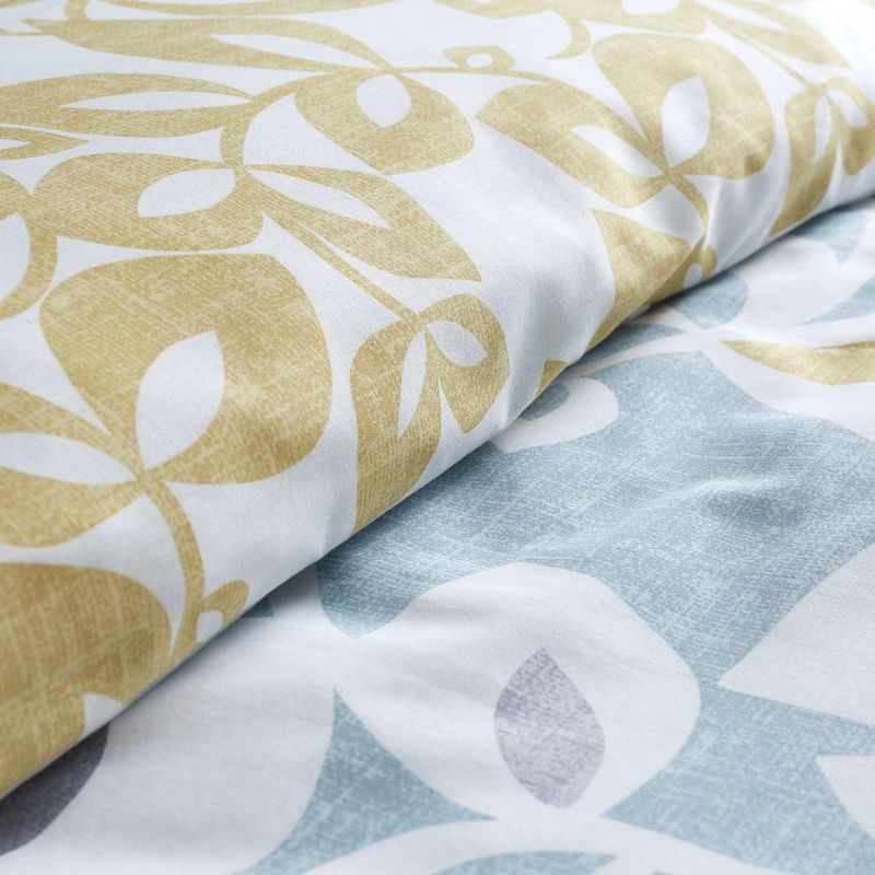 Catherine Lansfield Inga Leaf Duvet Cover Bedding Set Teal