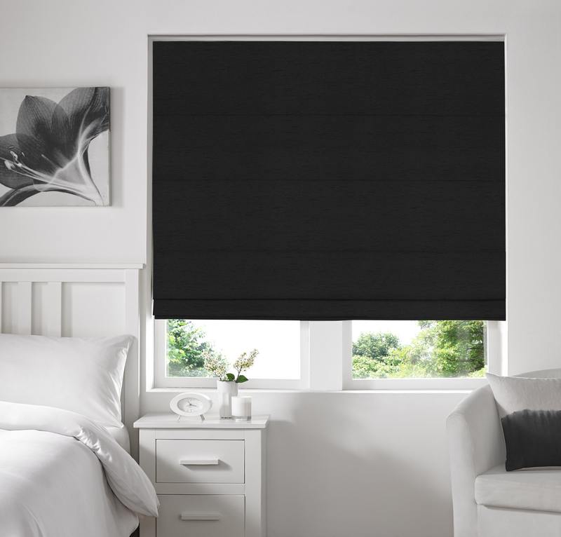 Iowa Silk Essence Made to Measure Roman Blind Ebony