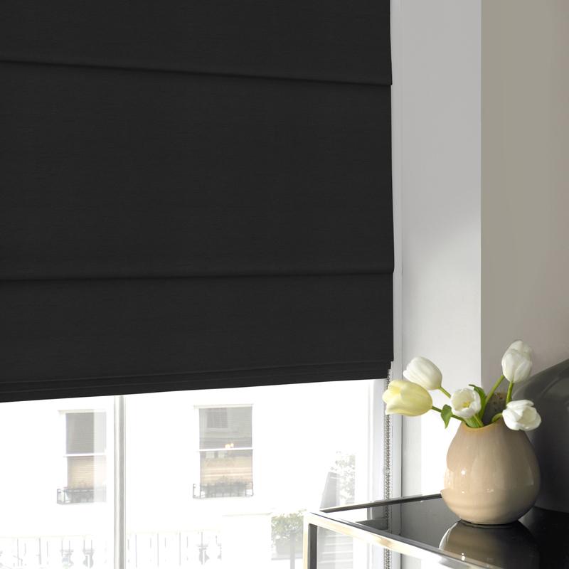 Iowa Silk Essence Made to Measure Roman Blind Ebony