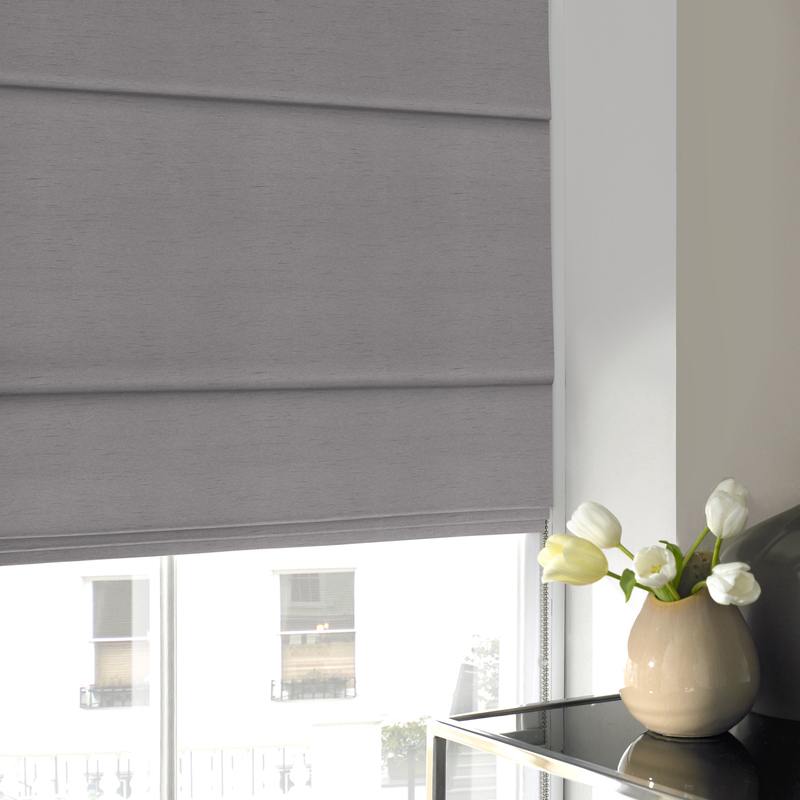 Iowa Silk Essence Made to Measure Roman Blind Platinum