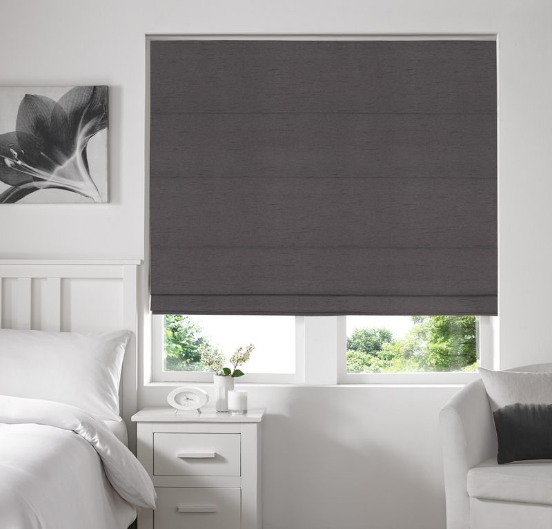 Iowa Silk Essence Made to Measure Roman Blind Slate