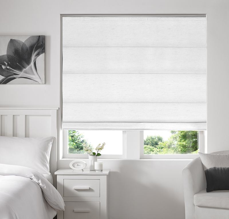Iowa Silk Essence Made to Measure Roman Blind White