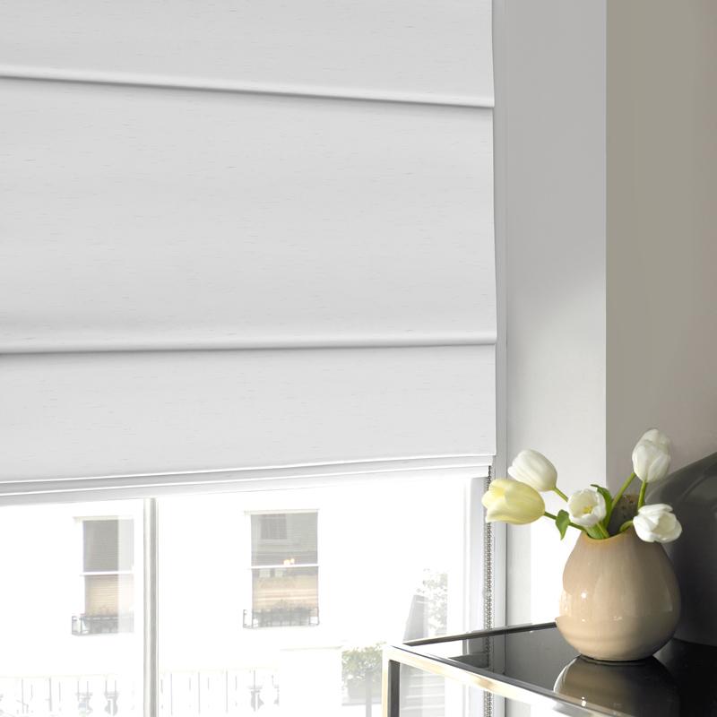 Iowa Silk Essence Made to Measure Roman Blind White