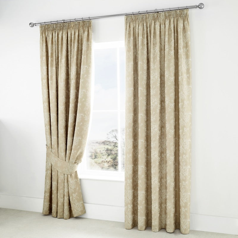 Jasmine Ready Made Lined Curtains Champagne