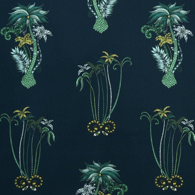 Emma Shipley Jungle Palms Fabric Navy