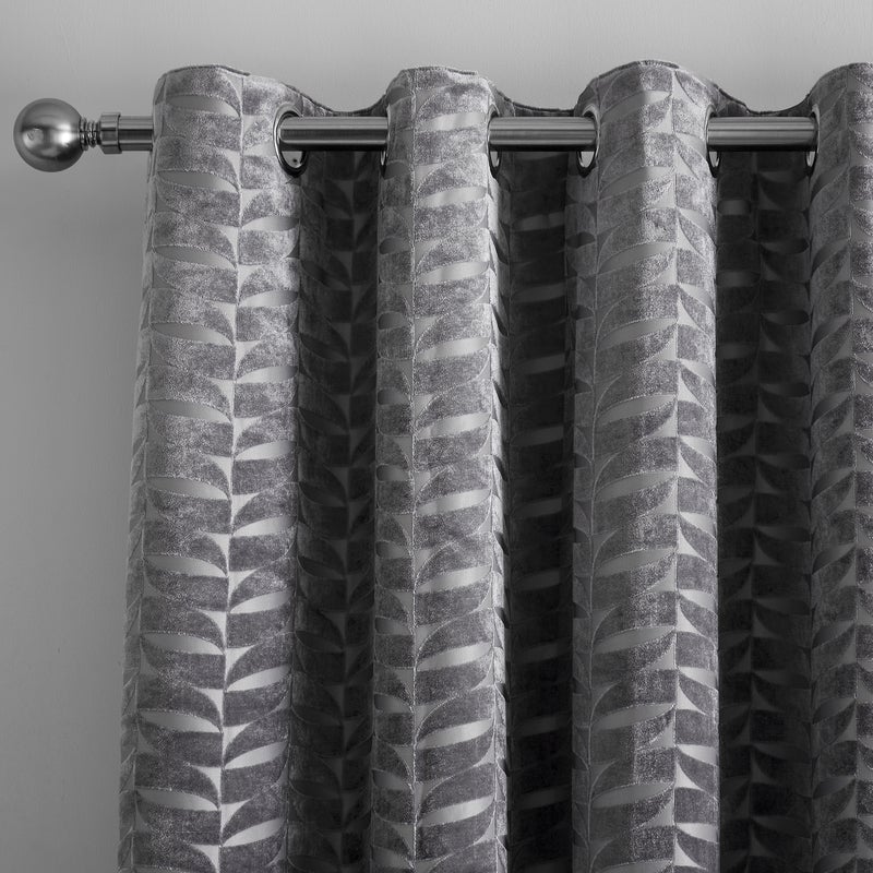 Curtina Kendal Ready Made Eyelet Curtains Charcoal