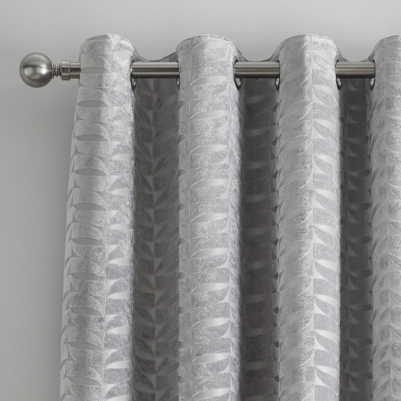 Curtina Kendal Ready Made Eyelet Curtains Silver