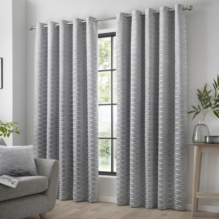Curtina Silver Kendal Ready Made Eyelet Curtains Terrys