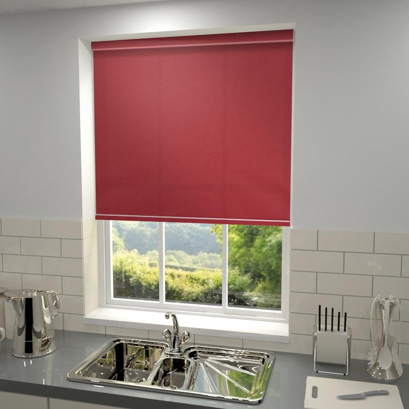 Kensington Plain Made to Measure Roller Blind Scarlet