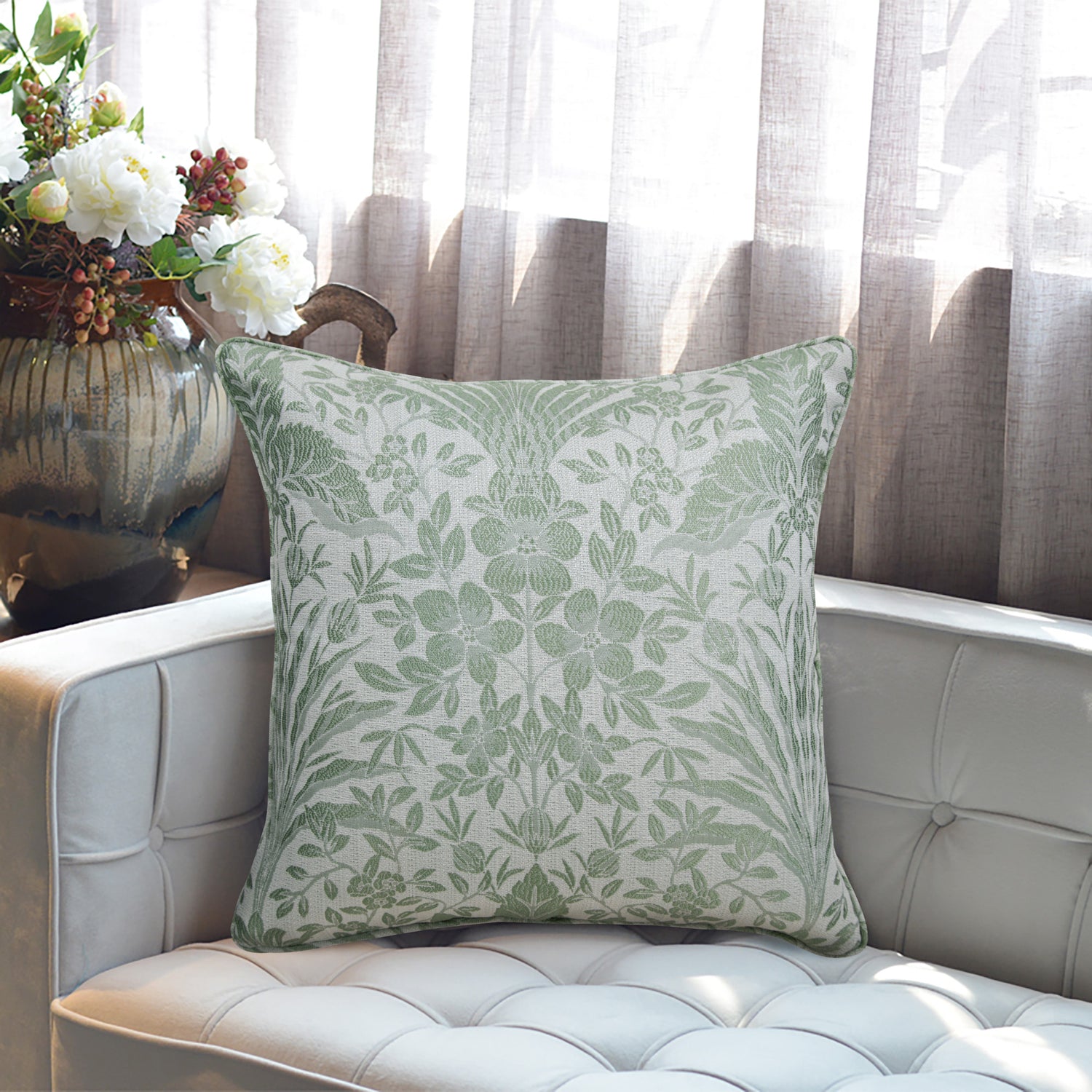 Keswick Filled Cushion 45cm x 45cm Sage