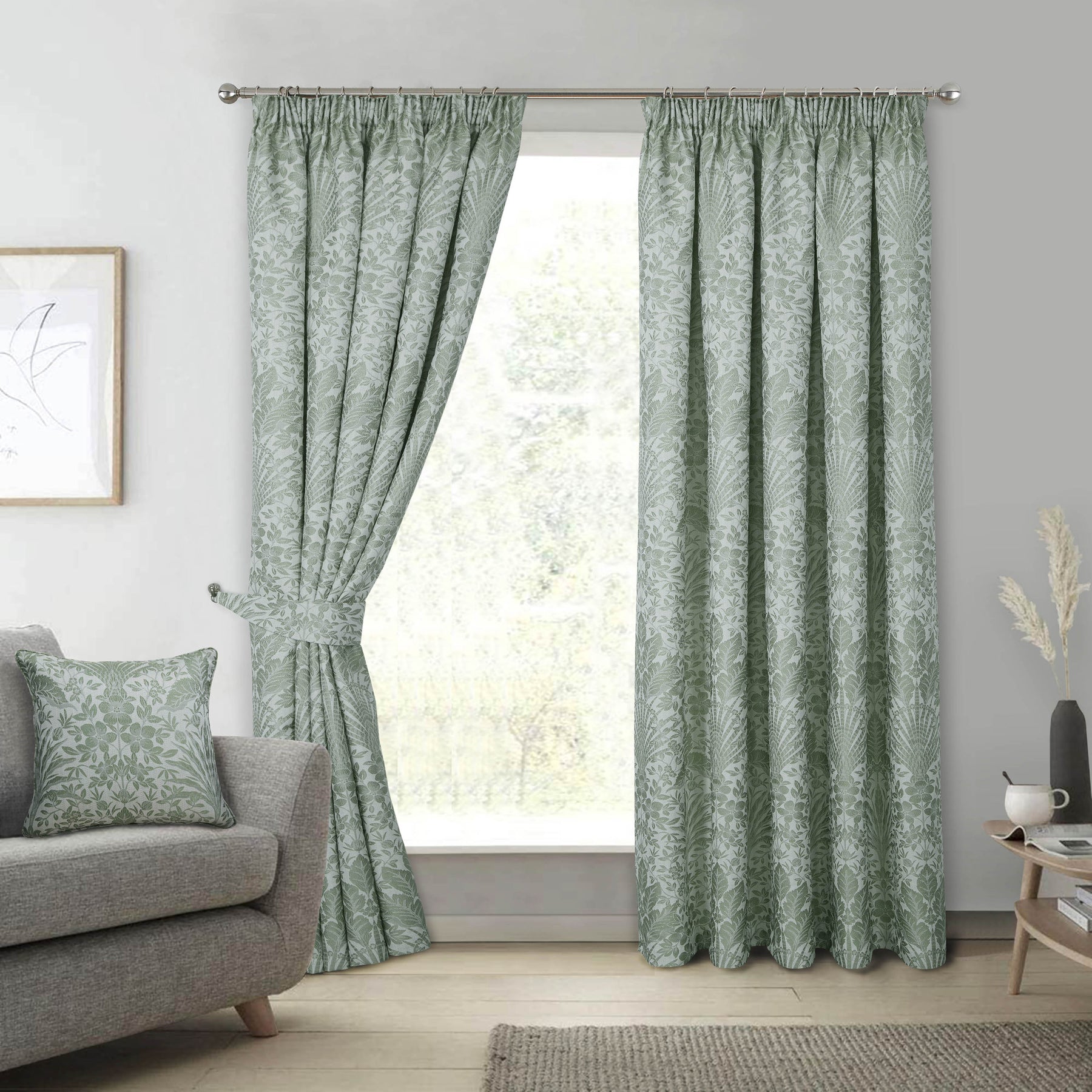 Keswick Ready Made Curtains in Sage | 96% Star Brand Rating | Terrys