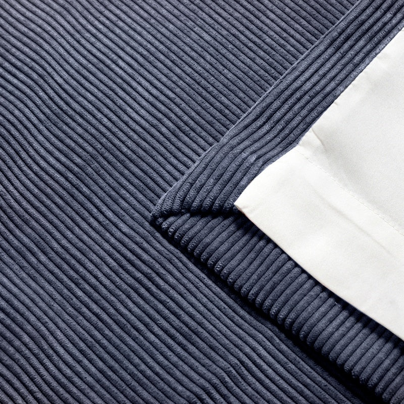 Kilbride Cord Lined Ready Made Eyelet Curtains Navy