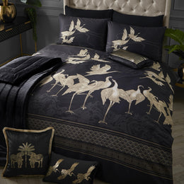 Laurence Llewelyn-Bowen Kireina Duvet Cover Bedding Set Black Gold