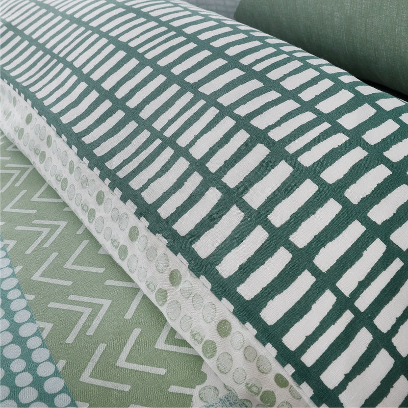 Catherine Lansfield Larsson Geo Duvet Cover Bedding Set Green
