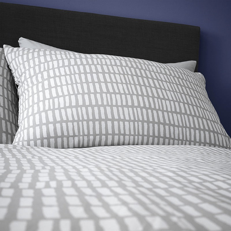 Catherine Lansfield Larsson Geo Duvet Cover Bedding Set Grey