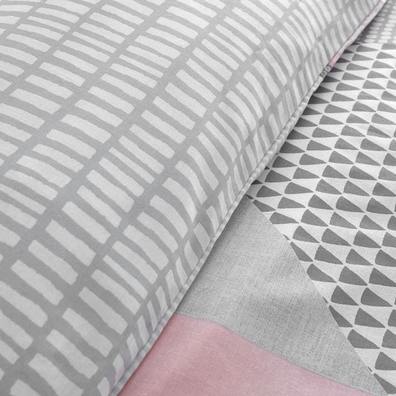 Catherine Lansfield Larsson Geo Duvet Cover Bedding Set Pink