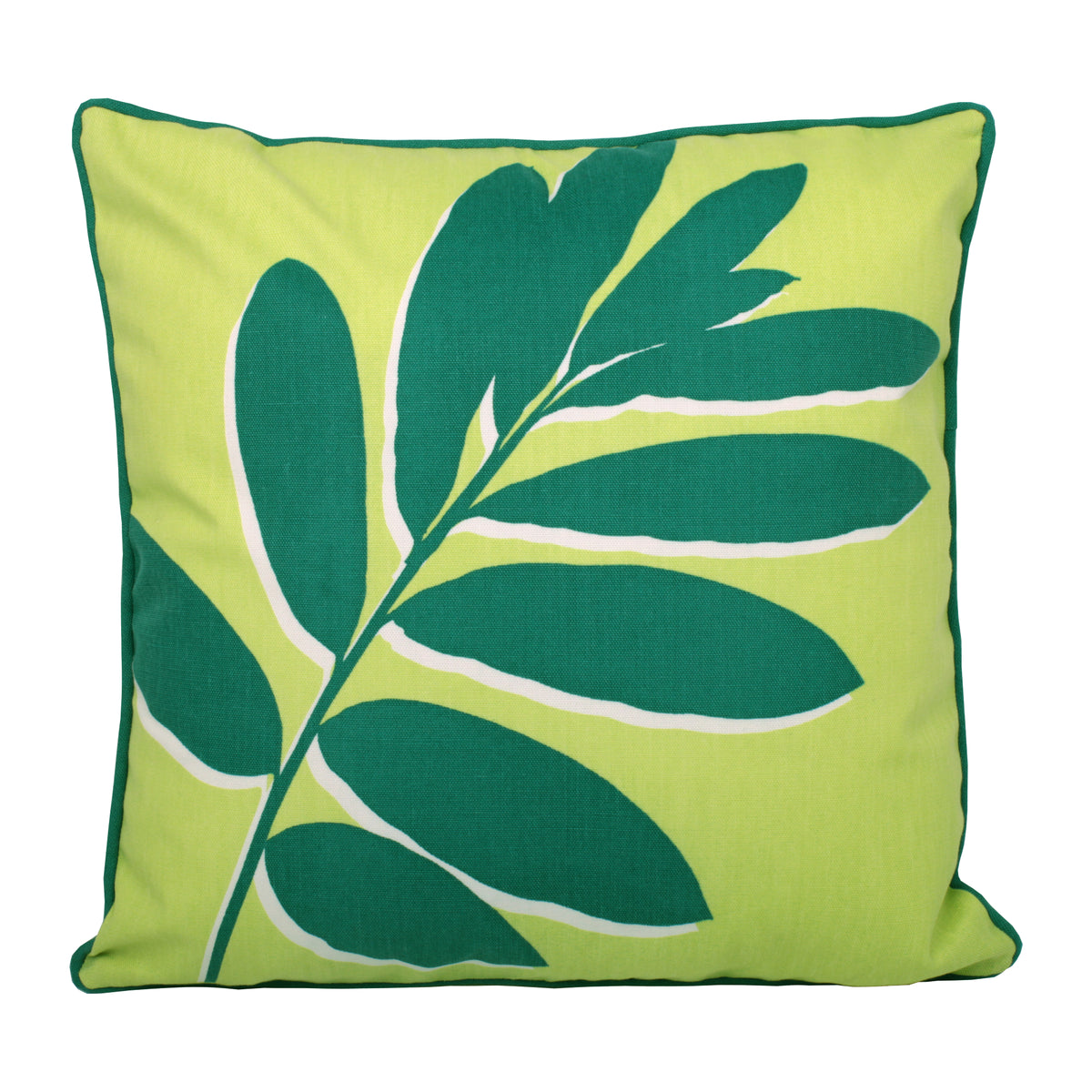Fusion Leaf Print Filled Cushion 43cm x 43cm Green