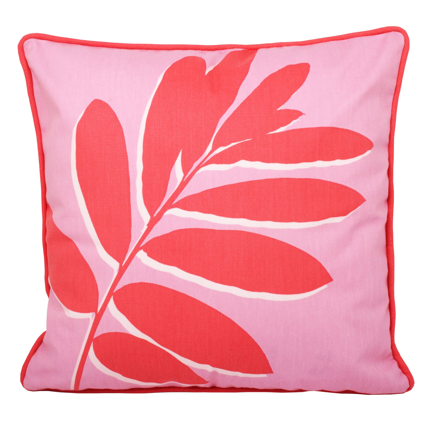 Fusion Leaf Print Filled Cushion 43cm x 43cm Pink