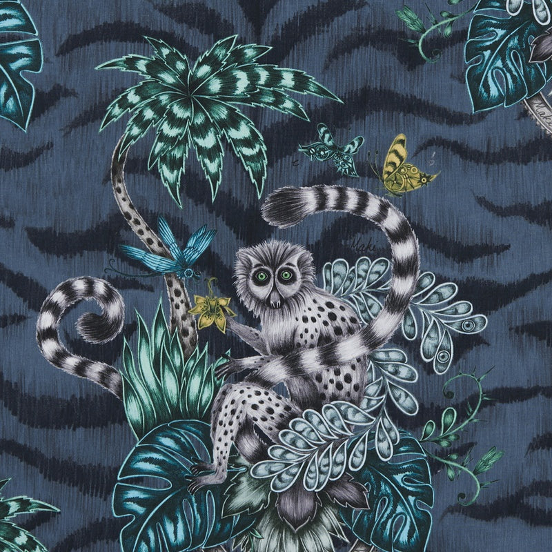 Emma Shipley Lemur Fabric Navy