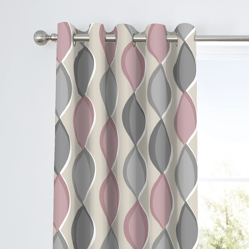 Fusion Lennox Ready Made Eyelet Curtains Blush