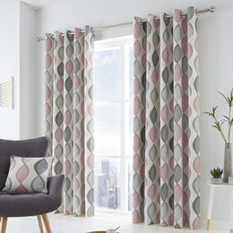 Fusion Lennox Ready Made Eyelet Curtains Blush