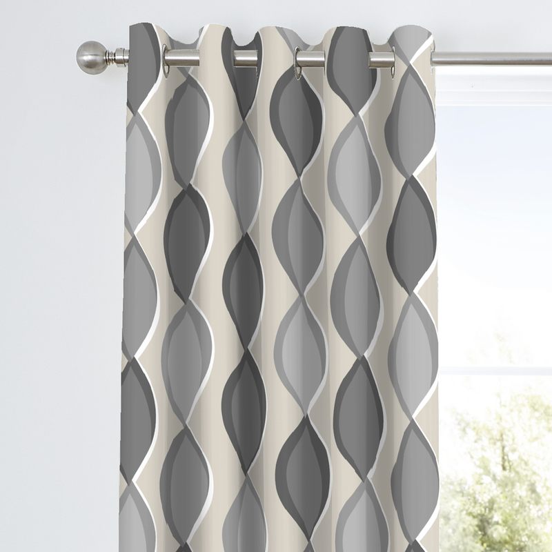Fusion Lennox Ready Made Eyelet Curtains Grey