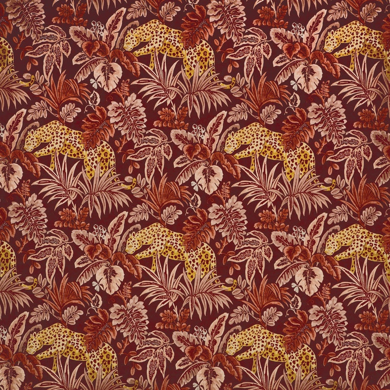 Prestigious Textiles Leopard Velvet Fabric Spice