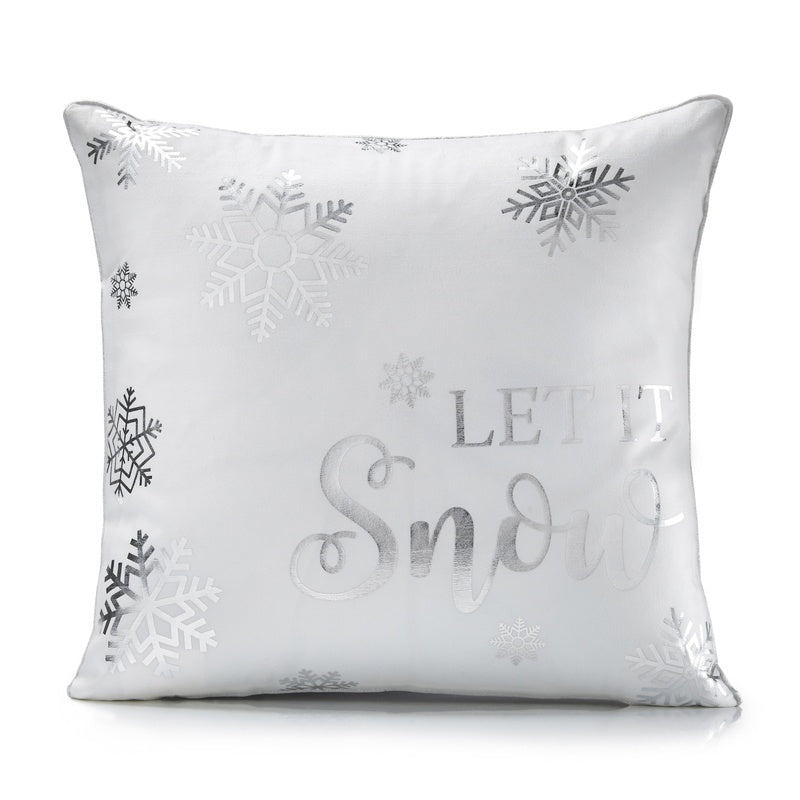 Let It Snow Filled Cushion 45cm x 45cm White