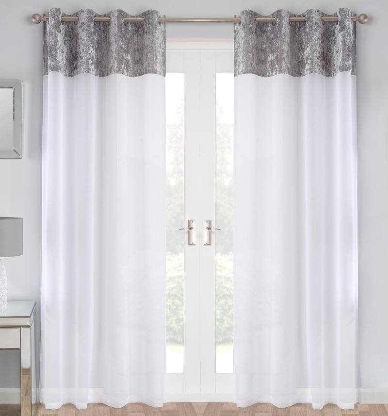 Liberty Ready Made Eyelet Voile Panel Silver