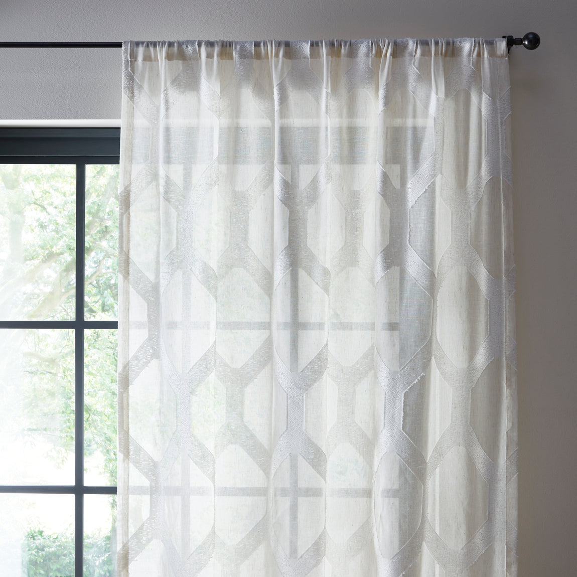 Fusion Linara Ready Made Single Voile Curtain Natural