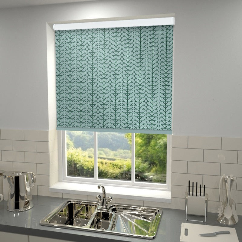Orla Kiely Linear Stem Made to Measure Blackout Roller Blind Spring