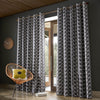 Orla Kiely Linear Stem Ready Made Eyelet Curtains Charcoal
