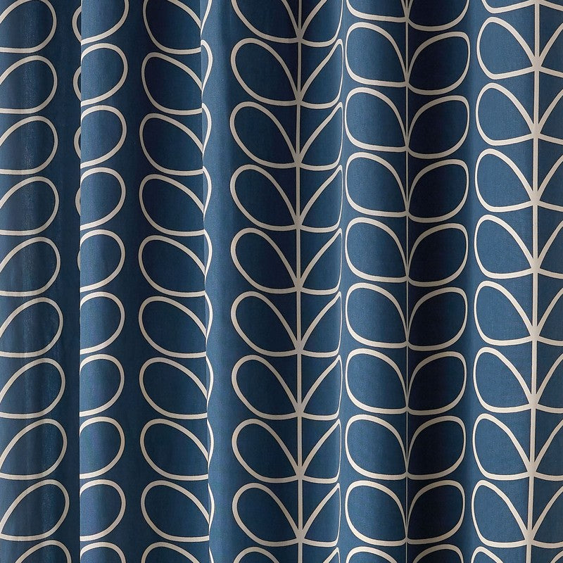 Orla Kiely Linear Stem Ready Made Eyelet Curtains Whale