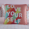 Appletree Kids Love Yourself Filled Cushion 43cm x 43cm Coral