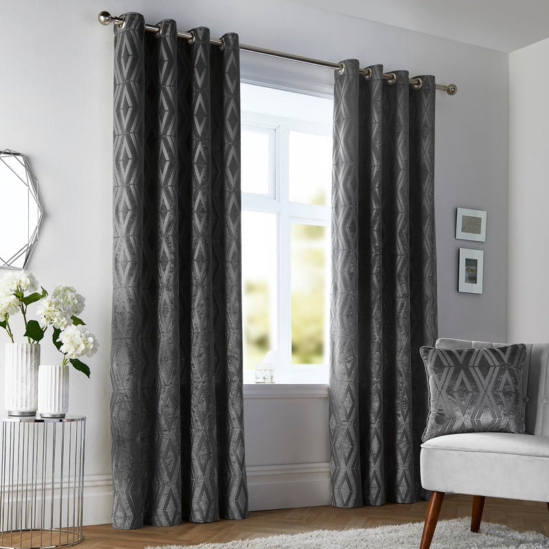 Marco Ready Made Eyelet Curtains Slate