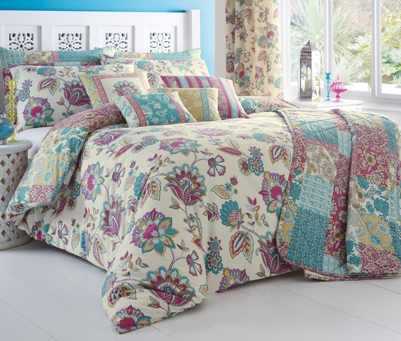 Dreams & Drapes Marinelli Bedding Teal Bedspread 229cm x 195cm