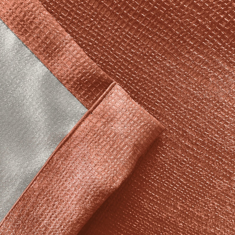 Matrix Thermal Blockout Ready Made Pencil Pleat Curtains Orange