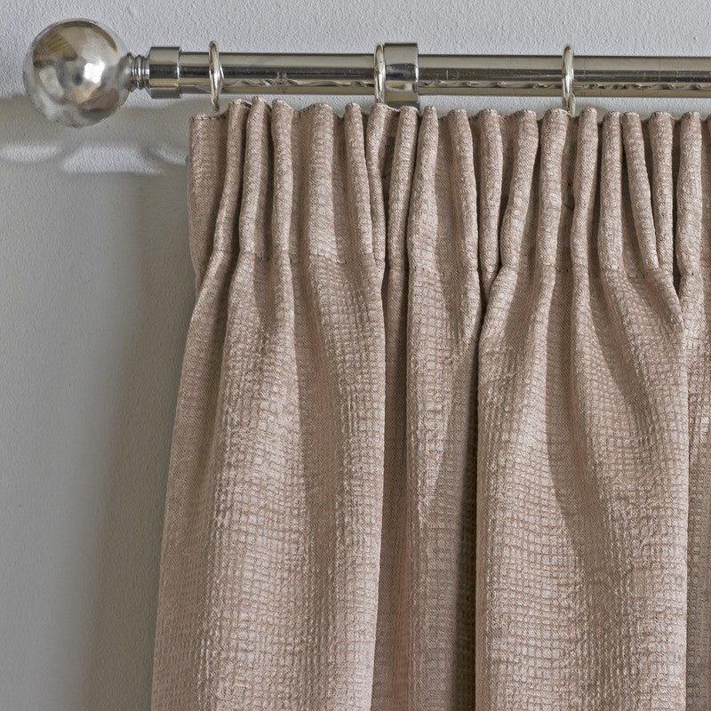Matrix Thermal Blockout Ready Made Pencil Pleat Curtains Latte