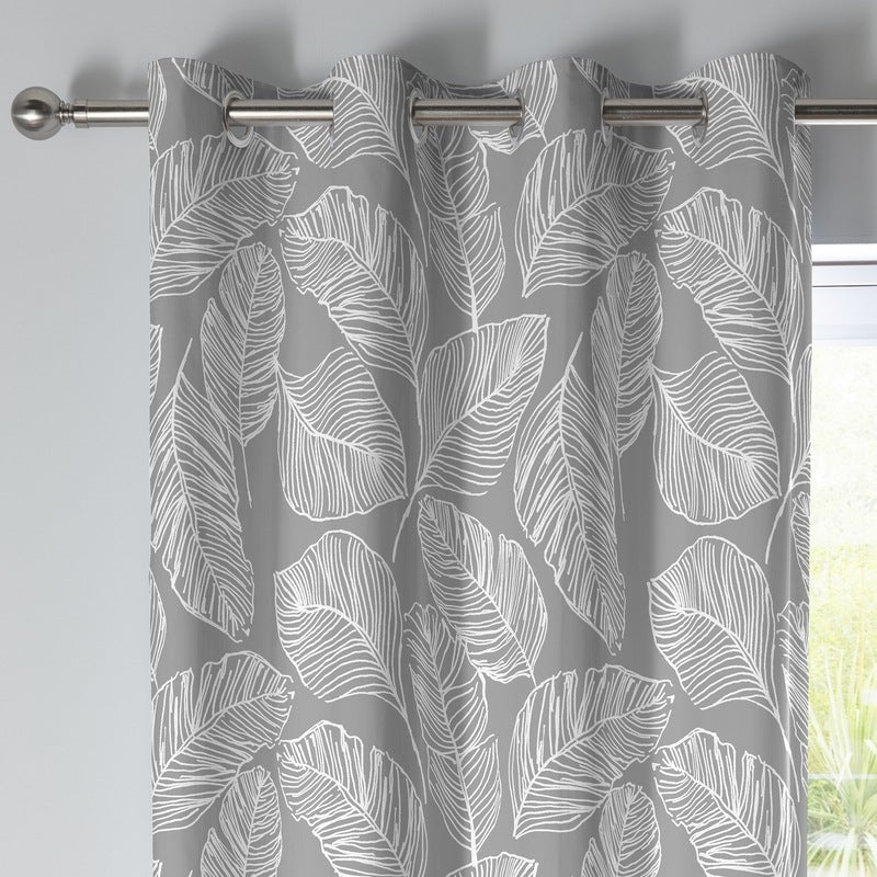 Fusion Matteo Ready Made Eyelet Curtains Grey