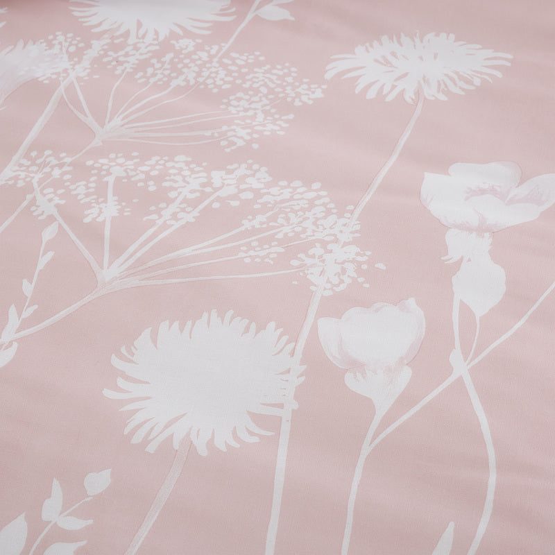 Catherine Lansfield Meadowsweet Floral Duvet Cover Bedding Set Blush