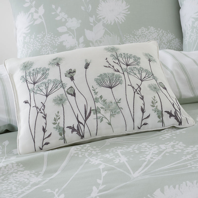 Catherine Lansfield Meadowsweet Floral Duvet Cover Bedding Set Green