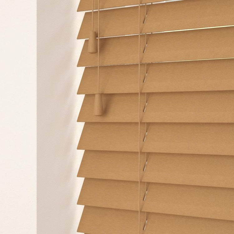 50mm Primary Wood Wooden Venetian Made To Measure Blind Medium Oak
