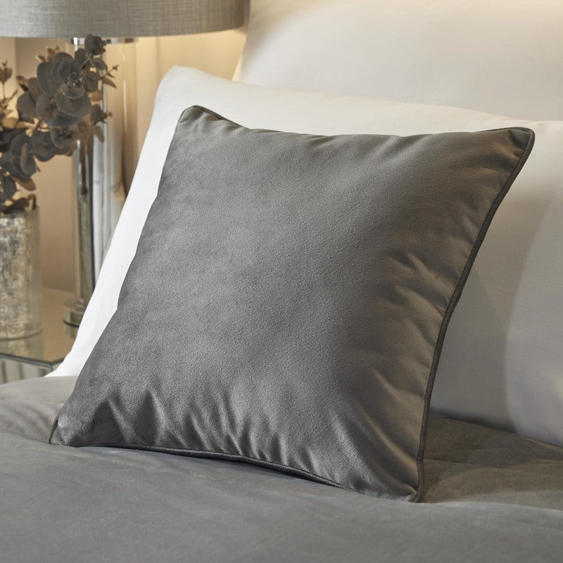 Curtina 'Solent' Textured Jacquard Metallic Finish Filled Cushion In Grey Size 43 Cm X 43 Cm Curtina 'Solent' Textured Jacquard Metallic Finish Filled Cushion In Grey Size 43 Cm X 43 Cm