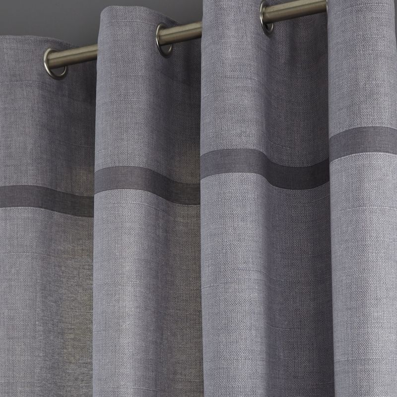 Catherine Lansfield Melville Woven Texture Ready Made Eyelet Curtains in  Grey, Cheap UK Delivery