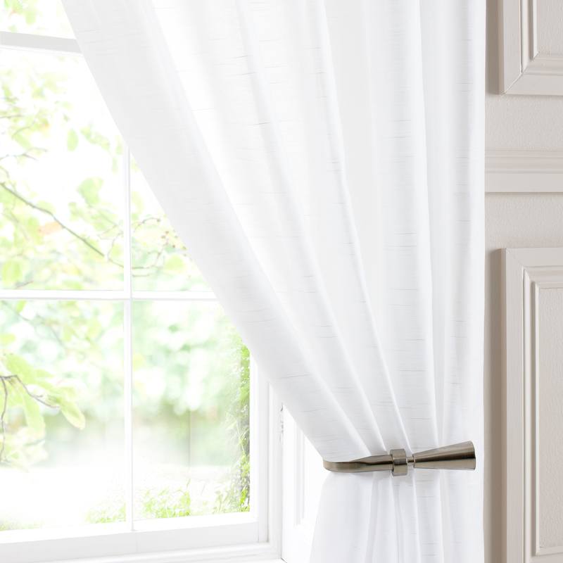 Mist Double Width Ready Made Single Voile Curtain White
