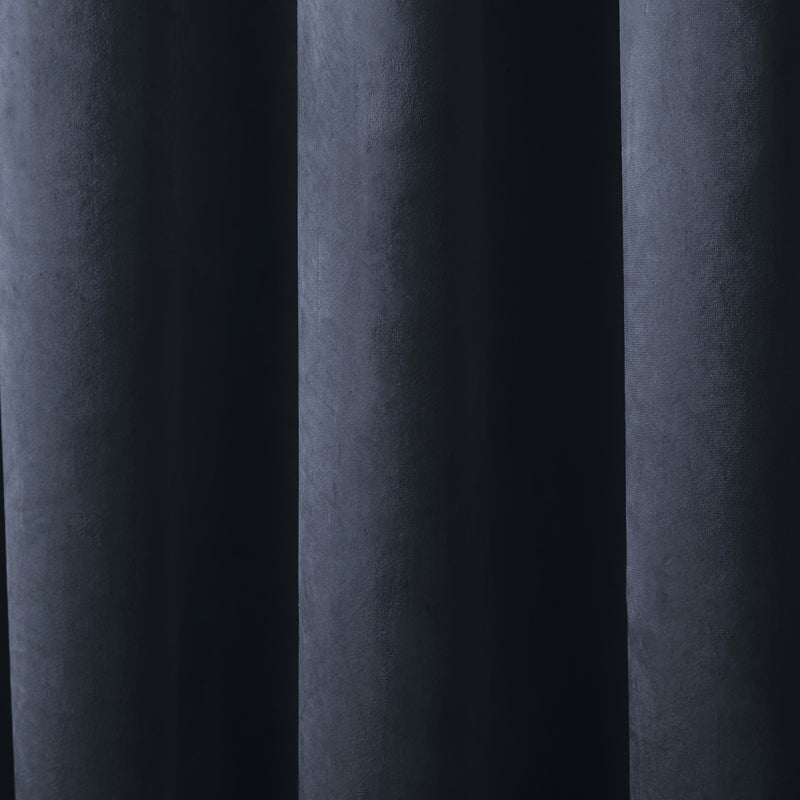 Laurence Llewelyn-Bowen Montrose Velvet Blackout Ready Made Eyelet Curtains Navy