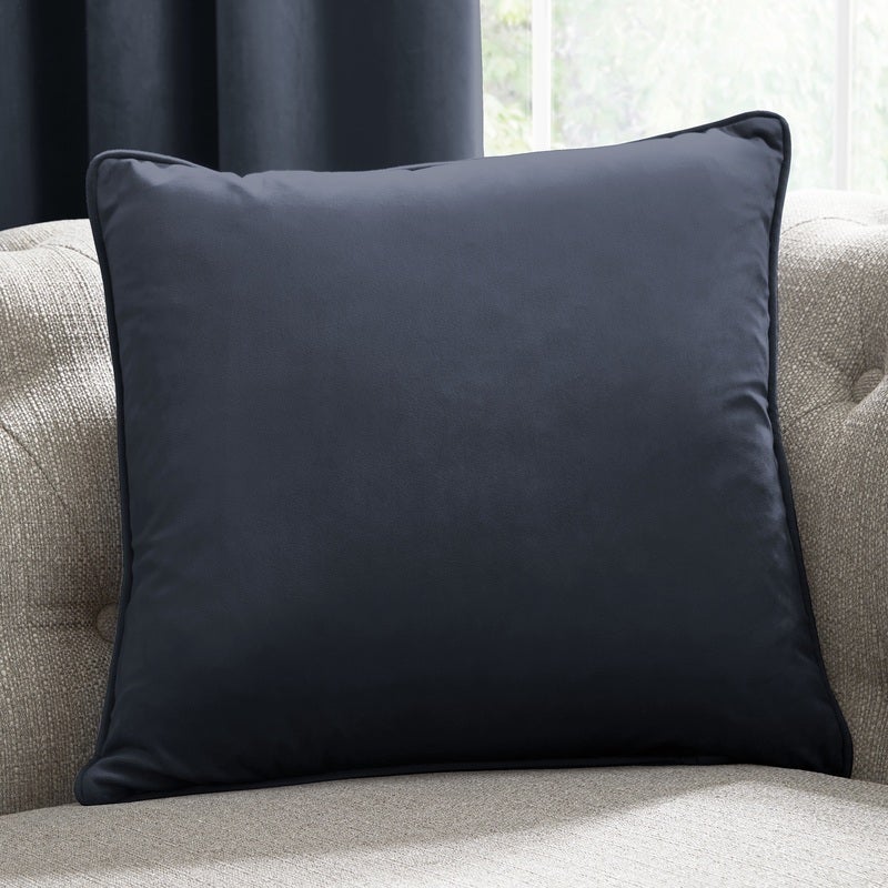 Laurence Llewelyn-Bowen Montrose Velvet Blackout Ready Made Eyelet Curtains Navy