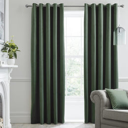 Laurence Llewelyn-Bowen Montrose Ready Made Eyelet Blackout Curtains Bottle Green