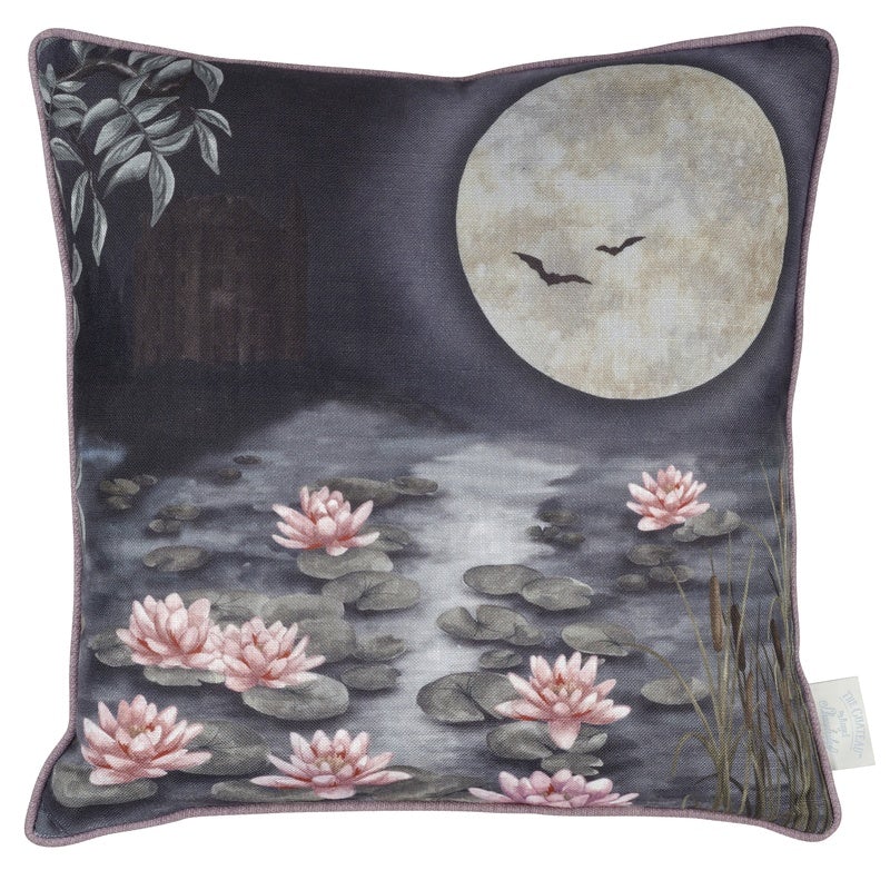 The Chateau Moonlit Lily Filled Cushion 45cm x 45cm Dusk